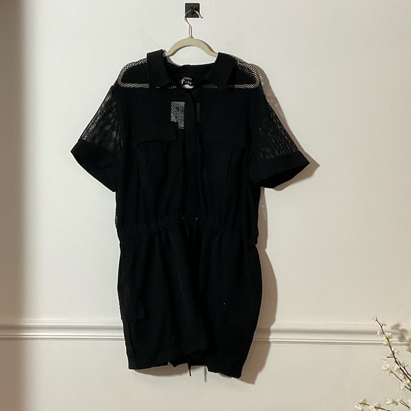 Nina Parker Pants - Nina Parker Black Mesh Zip Romper